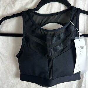 Queenieke Wirefree Racerback Mesh Sports Bra Black Size Xsmall